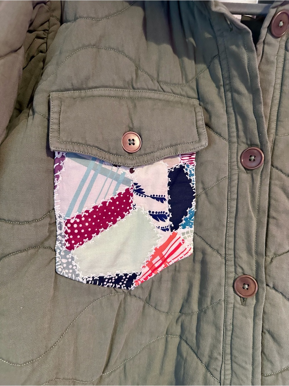 NWT SEA New York | Patchwork Shacket Army, size S - Picture 3 of 7